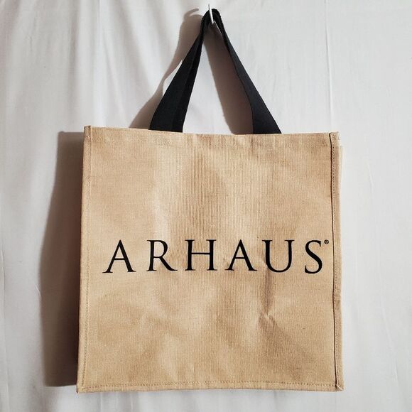 ARHAUS Natural Jute/Cotton Blend Shopper Tote 16.5"Hx16.5"Wx8.5"D - Picture 1 of 8